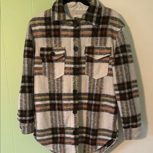 Joie Plaid Button-Up Shirt Jacket